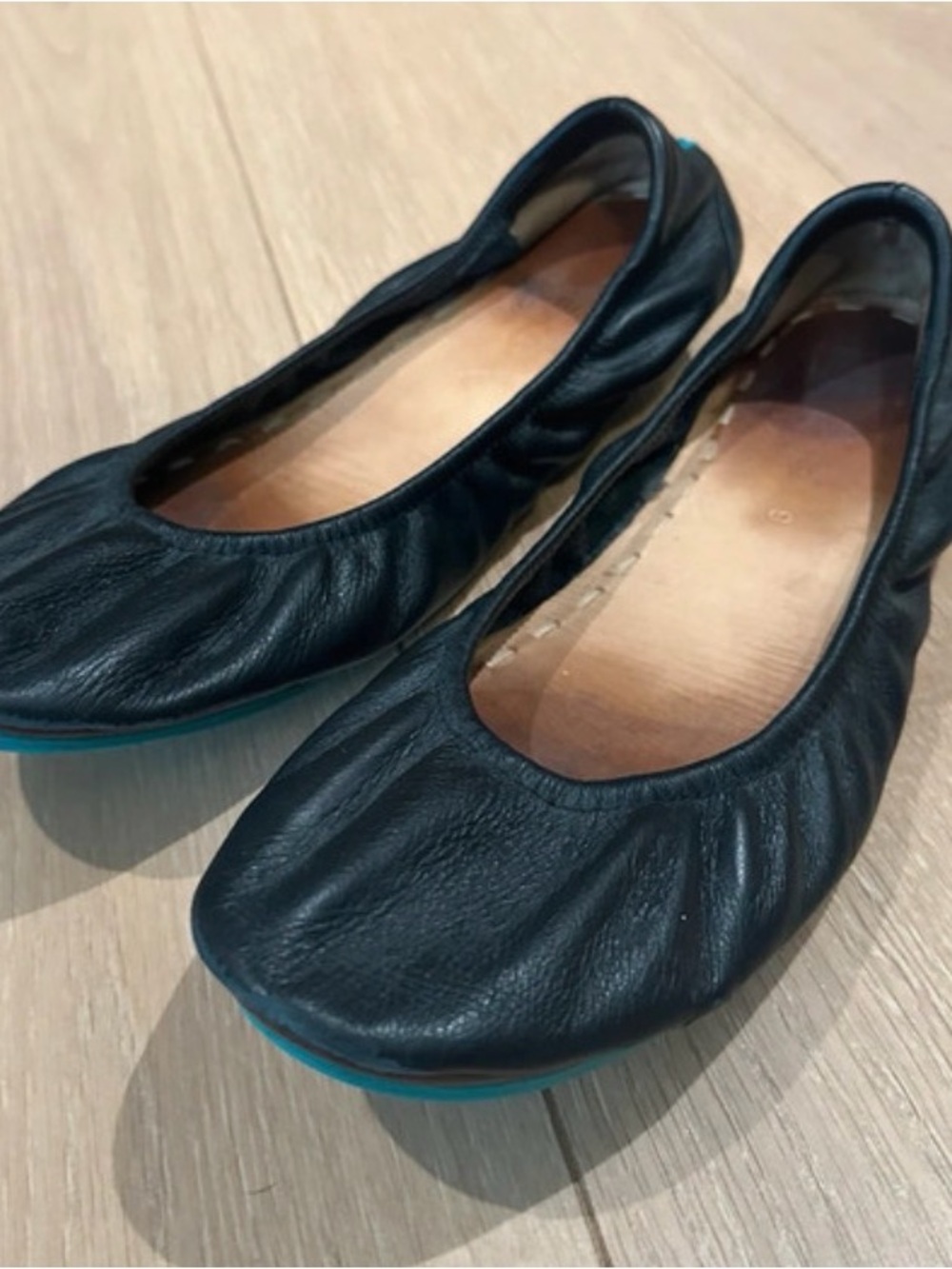 Tieks Black Leather Ballet Flats